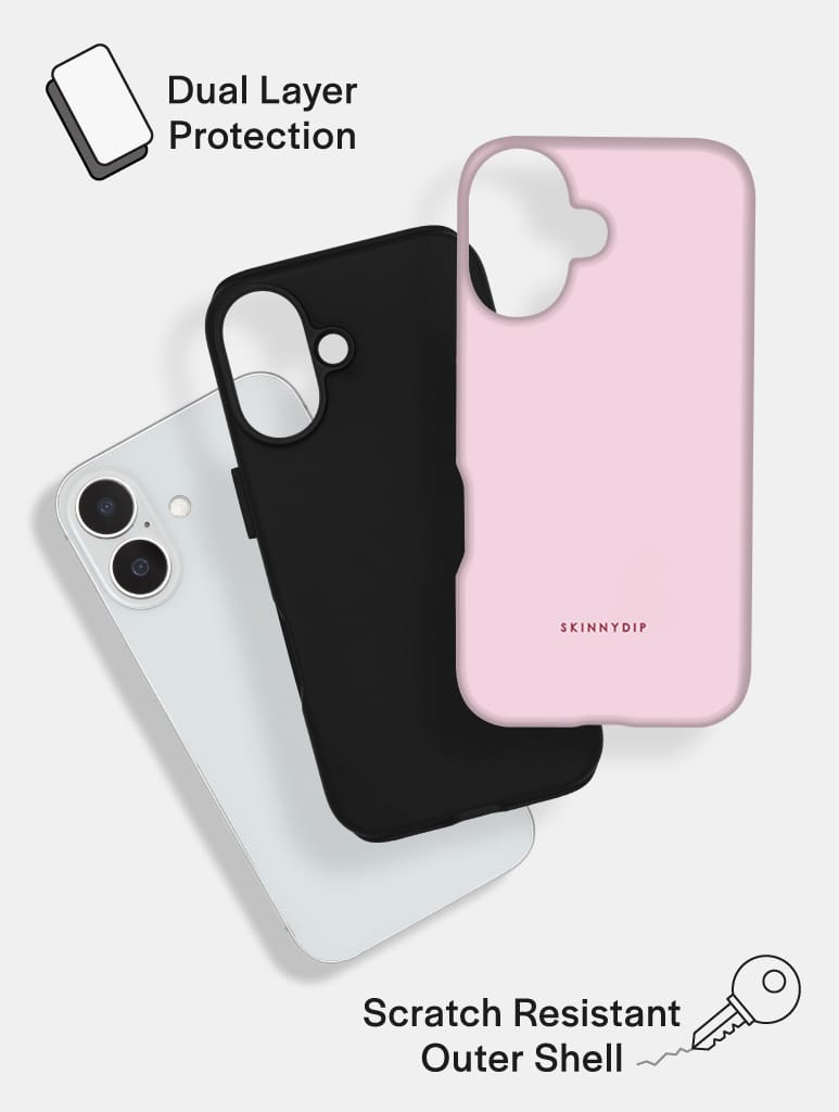 Light Pink with Red Solid Colour Ultra Protective iPhone Case Phone Cases Skinnydip London