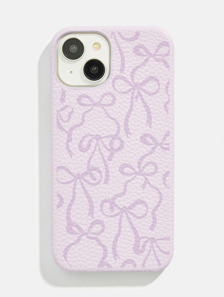 Lilac Bows Vegan Leather iPhone Case Phone Cases Skinnydip London