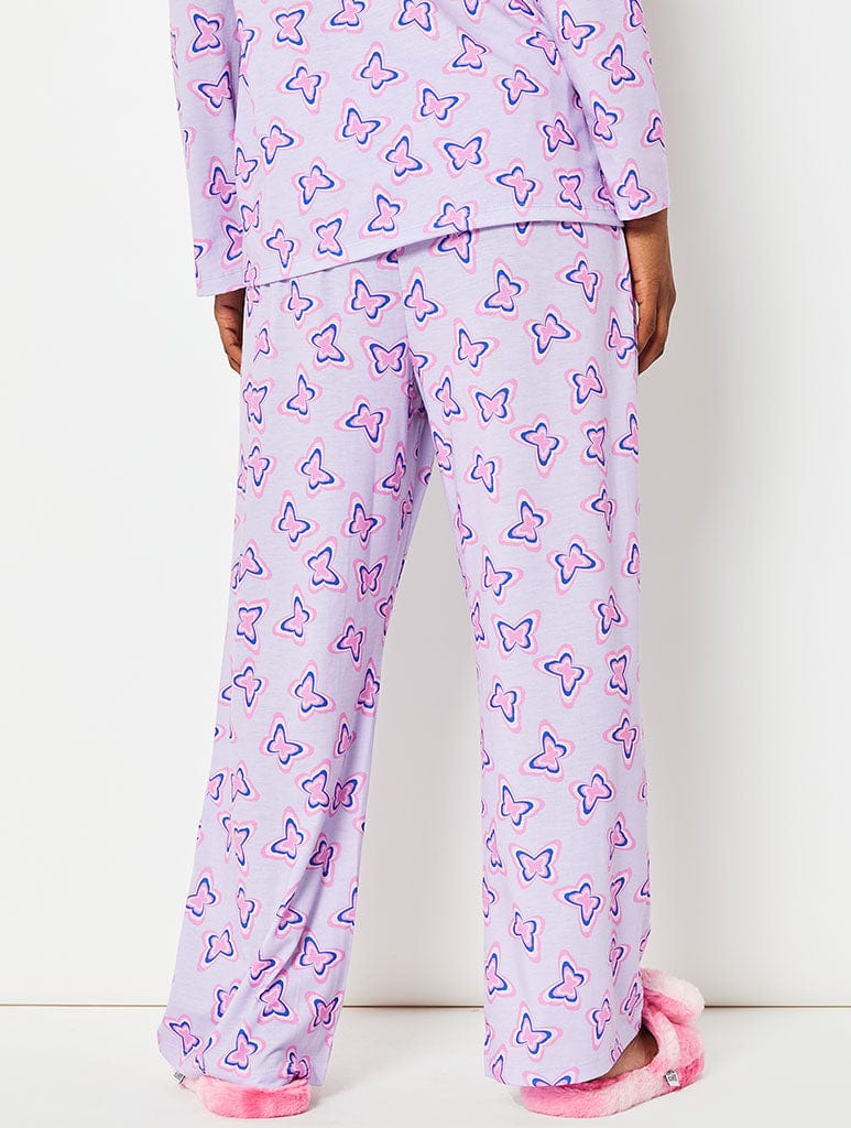 Lilac Butterfly Pyjama Set Lingerie & Nightwear Skinnydip London