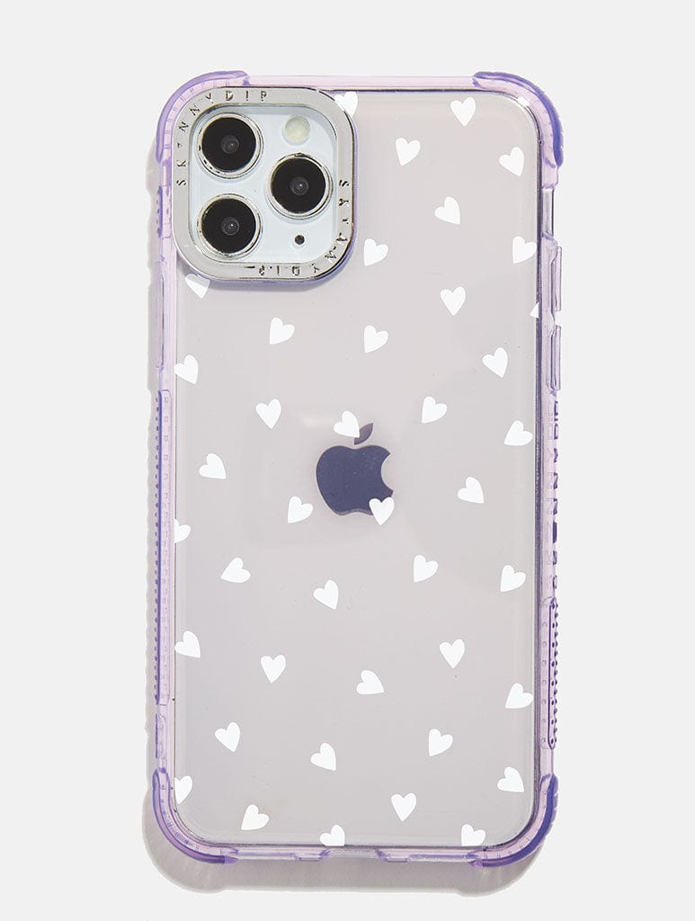 Lilac Ditsy Heart Shock iPhone Case Phone Cases Skinnydip London