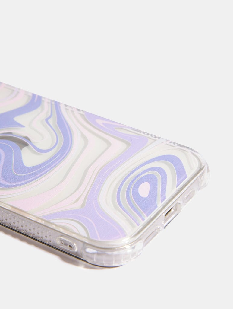 Lilac Retro Swirl Shock iPhone Case Phone Cases Skinnydip London