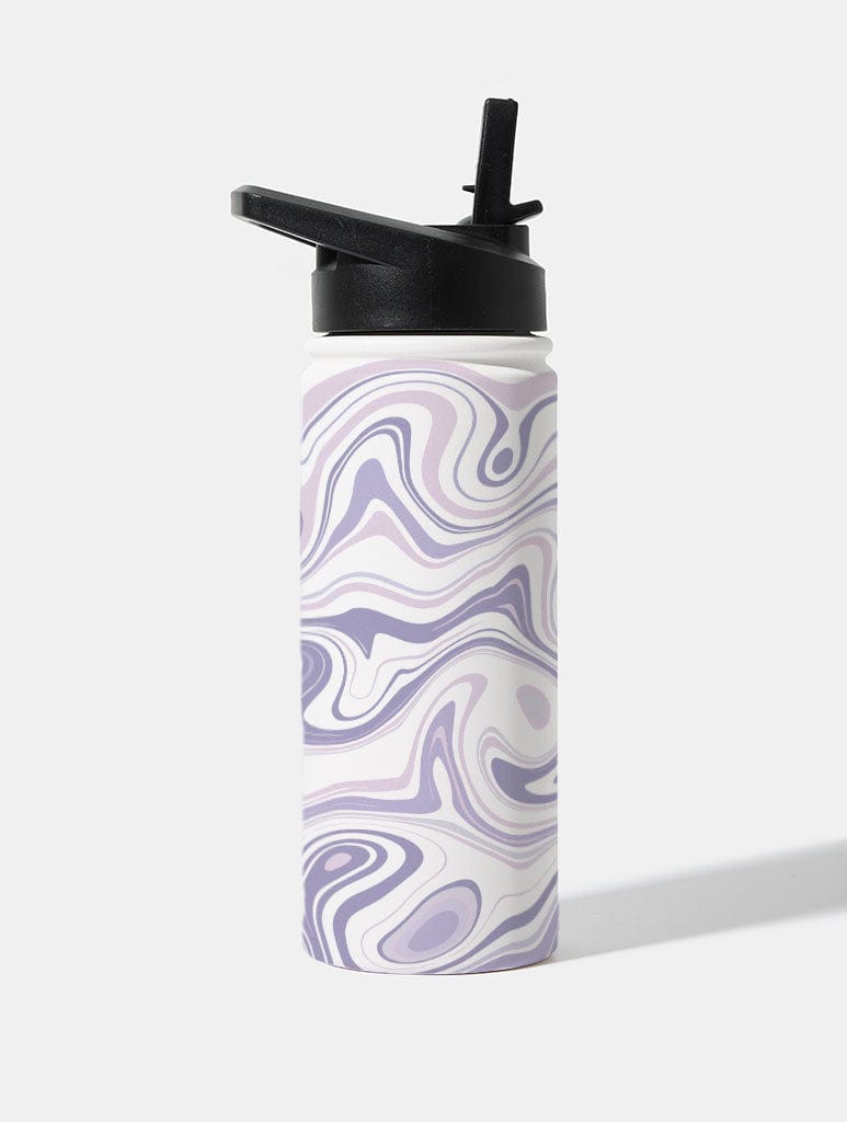 Lilac Swirl 18oz Stainless Steel Water bottle Water Bottles Skinnydip London