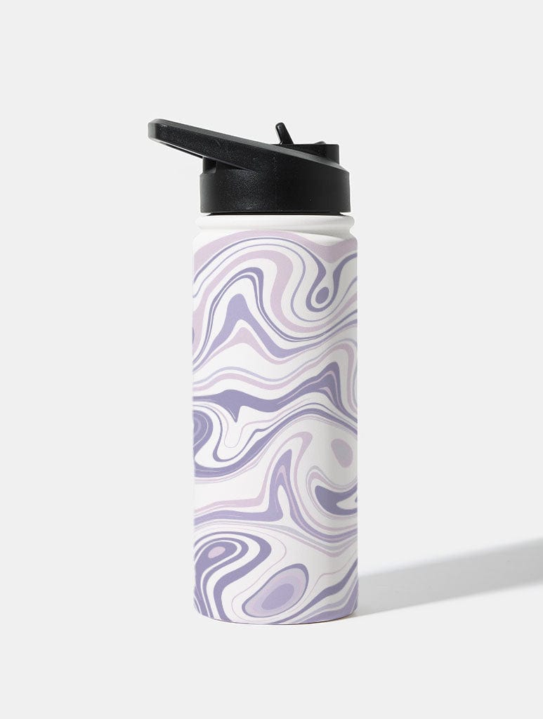 Lilac Swirl 18oz Stainless Steel Water bottle Water Bottles Skinnydip London