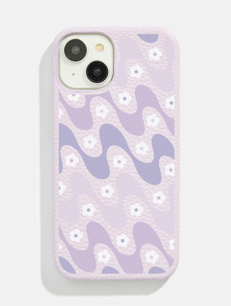 Lilac Wiggle Daisy Vegan Leather iPhone Case Phone Cases Skinnydip London