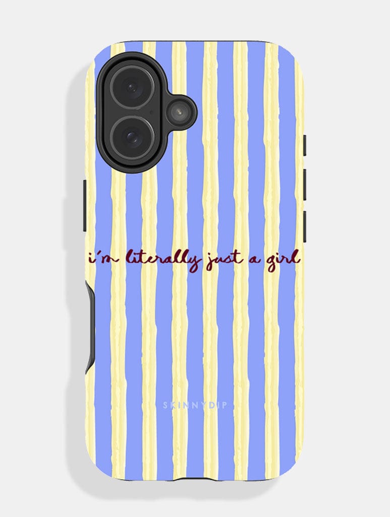 Literally Just a Girl Stripey Quote Ultra Protective iPhone Case Phone Cases Skinnydip London