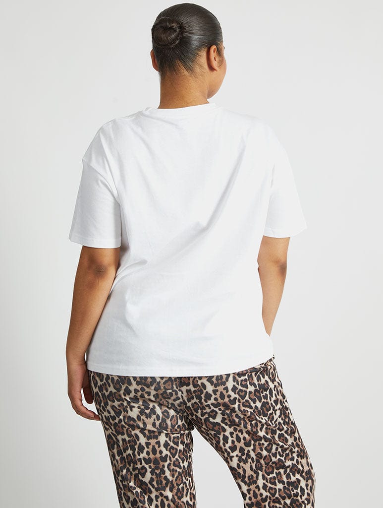 Live Forever T-Shirt In White Tops & T-Shirts Skinnydip London