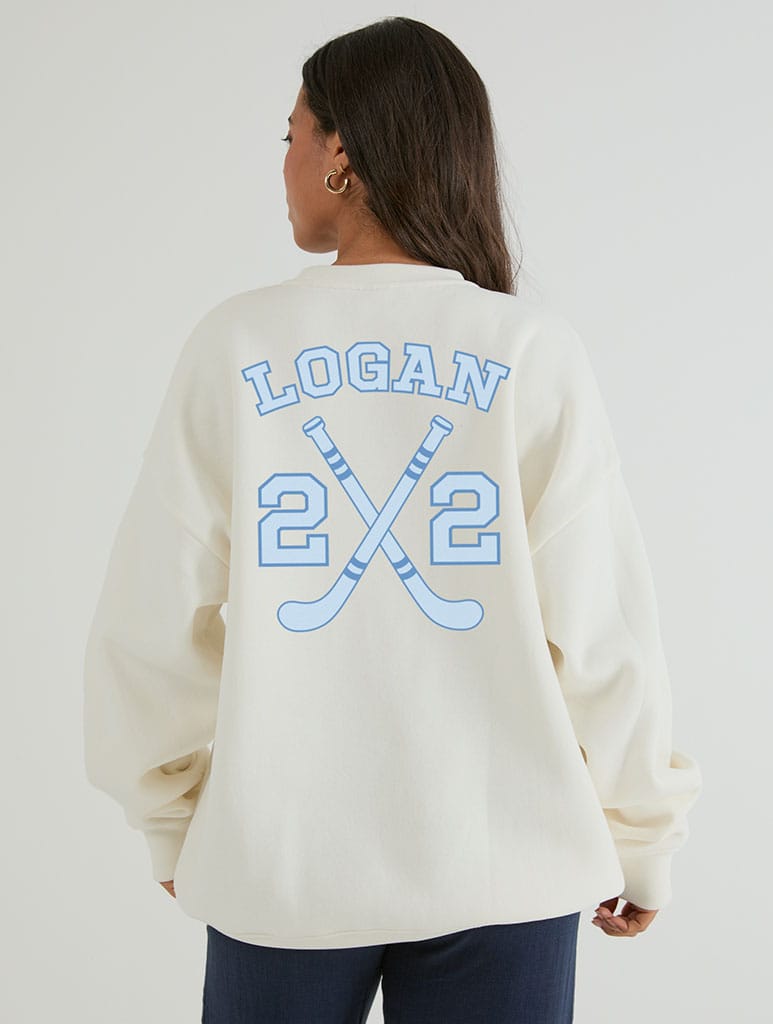 Logan 22 Sweatshirt In White Hoodies & Sweatshirts Skinnydip London