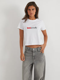 Love Actually x Skinnydip Baby T-Shirt In White Tops & T-Shirts Skinnydip London