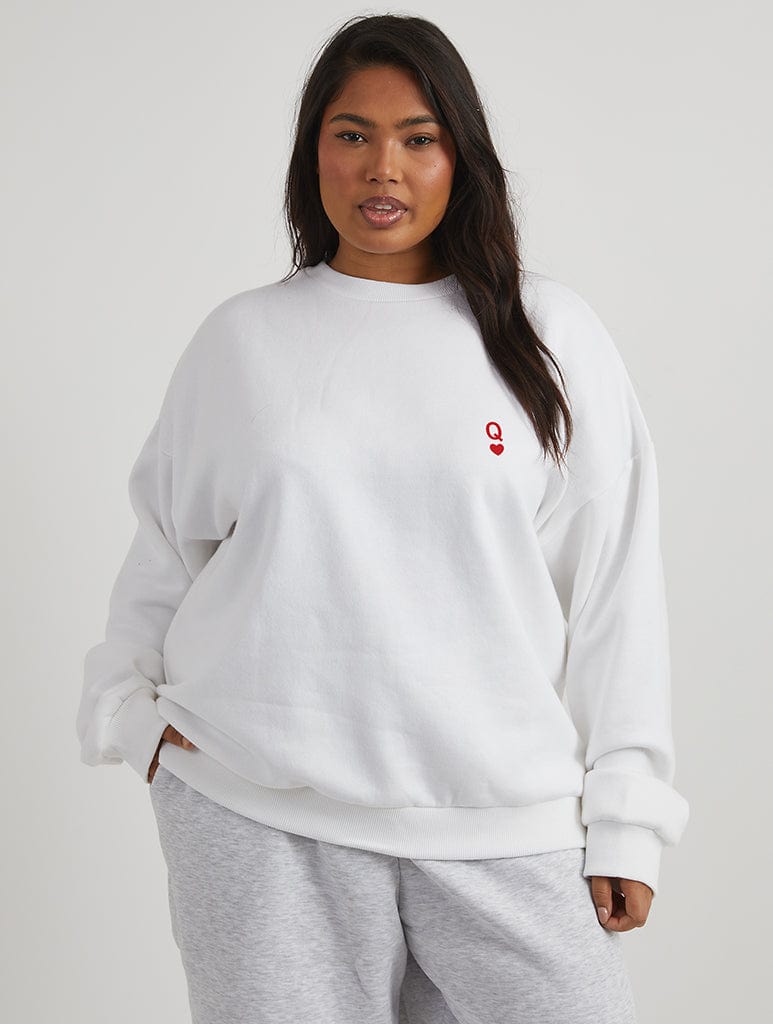 Lucky Girl Sweatshirt In Ecru Hoodies & Sweatshirts Skinnydip London