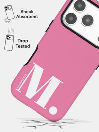 'M' Initial Pink Ultra Protective iPhone Case Phone Cases Skinnydip London