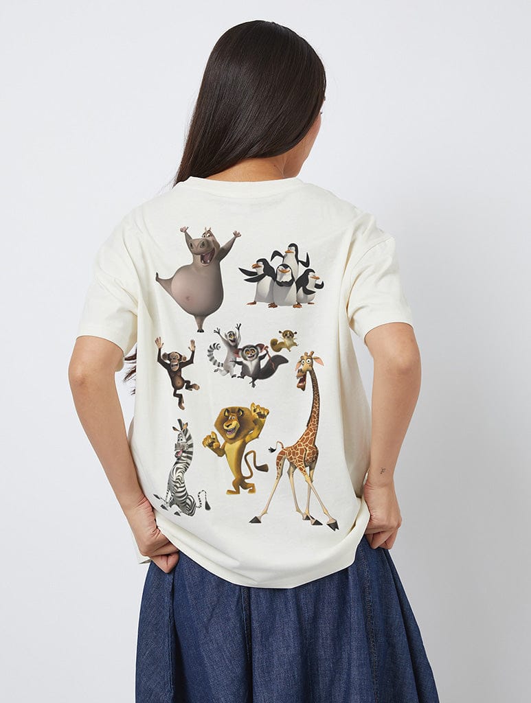 Madagascar x Skinnydip Character T-Shirt In White Tops & T-Shirts Skinnydip London