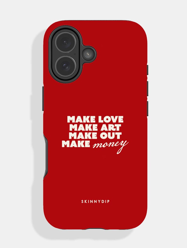 Make Love Art Out Money Red Ultra Protective iPhone Case Phone Cases Skinnydip London