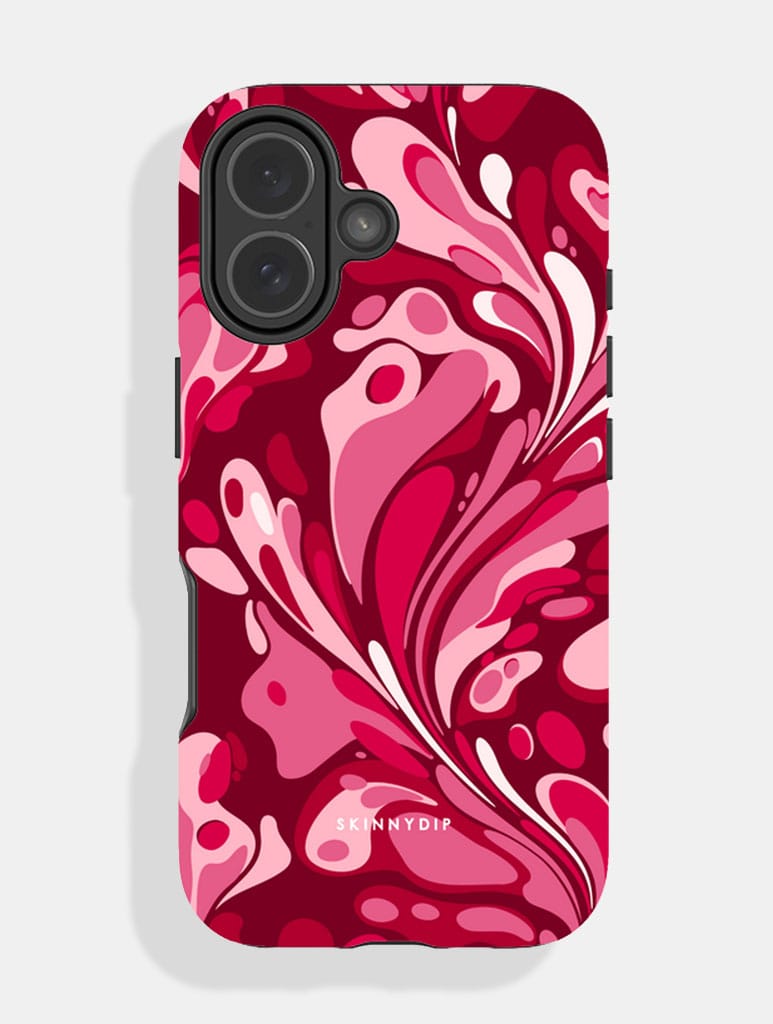 Marble Swirl Burgundy And Pink Ultra Protective iPhone Case Phone Cases Skinnydip London