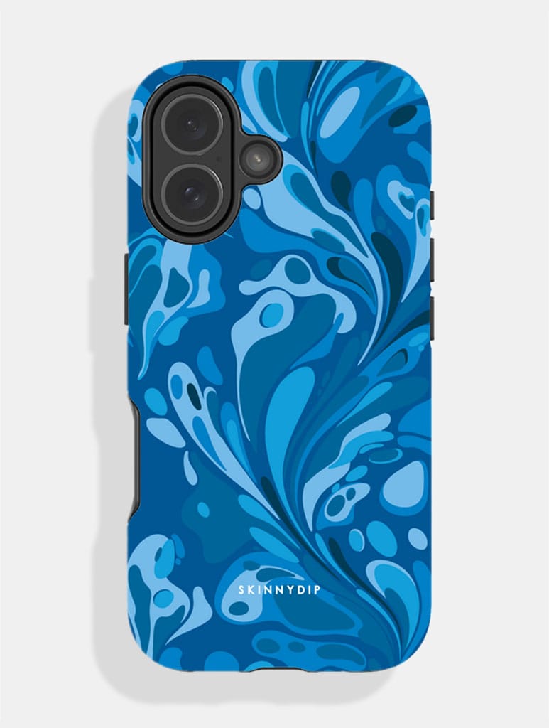 Marble Swirl Cerulean Blue Ultra Protective iPhone Case Phone Cases Skinnydip London