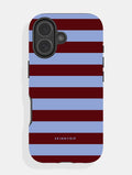 Maroon and Blue Stripes Ultra Protective iPhone Case Phone Cases Skinnydip London