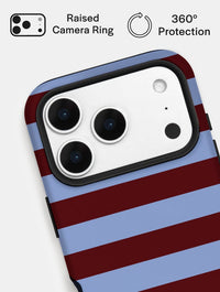 Maroon and Blue Stripes Ultra Protective iPhone Case Phone Cases Skinnydip London