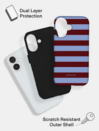 Maroon and Blue Stripes Ultra Protective iPhone Case Phone Cases Skinnydip London