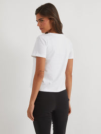 Match Made In Heaven Baby T-Shirt In White Tops & T-Shirts Skinnydip London