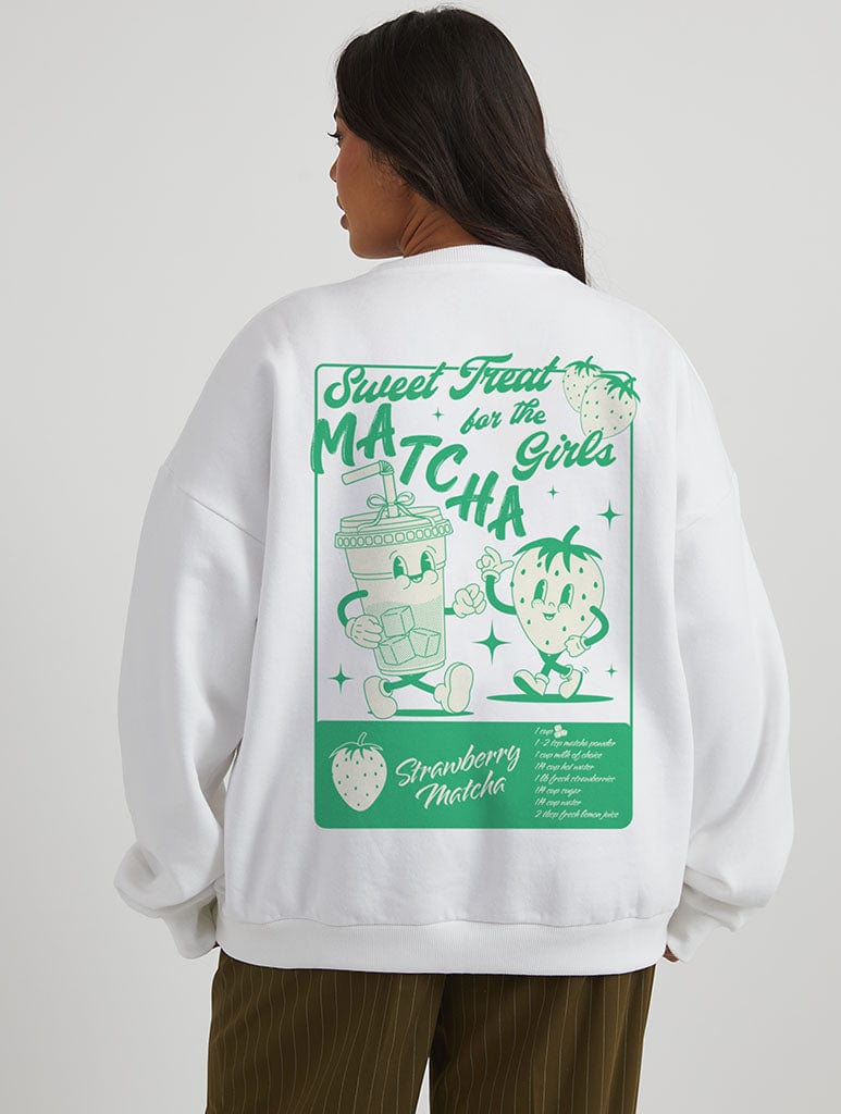 Matcha Sweatshirt In Ecru Hoodies & Sweatshirts Skinnydip London