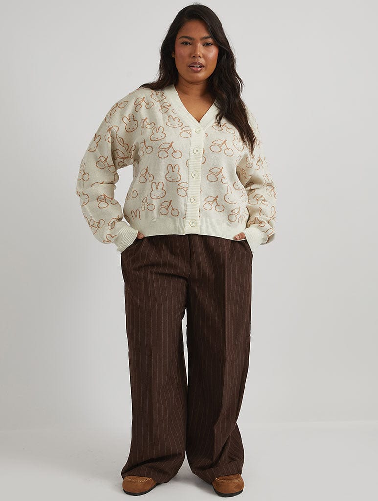 Miffy Knitted Cardigan in Ecru Jumpers & Cardigans Skinnydip London
