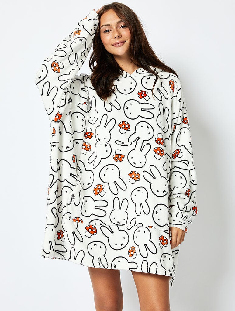 Miffy x Skinnydip Blanket Hoodie in White Lingerie & Nightwear Skinnydip London