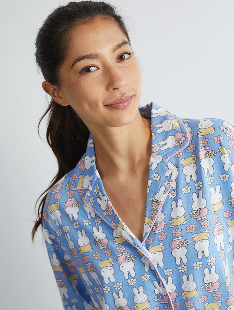 Miffy x Skinnydip Flower Pyjama Set in Blue Lingerie & Nightwear Skinnydip London
