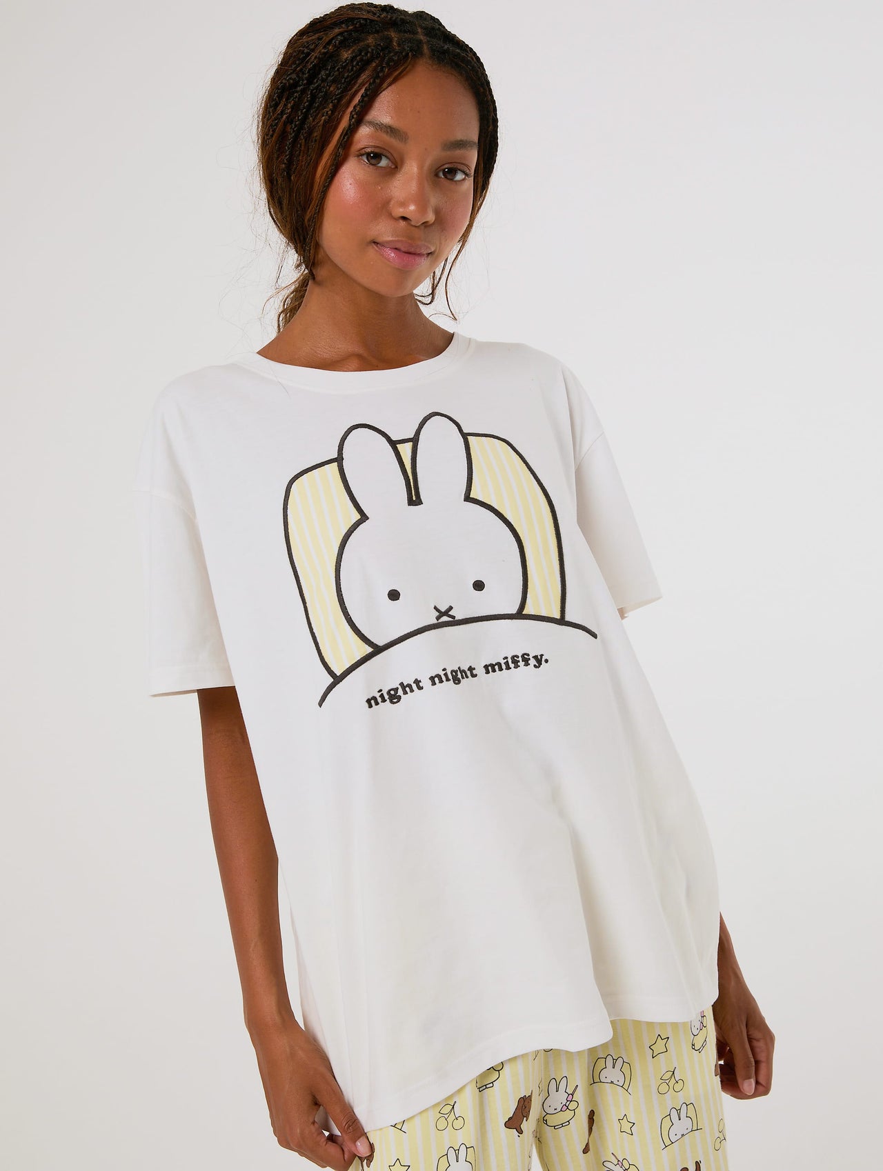 Miffy x Skinnydip Night T-Shirt and Trouser Pyjama Set with Eye Mask Lingerie & Nightwear Skinnydip London