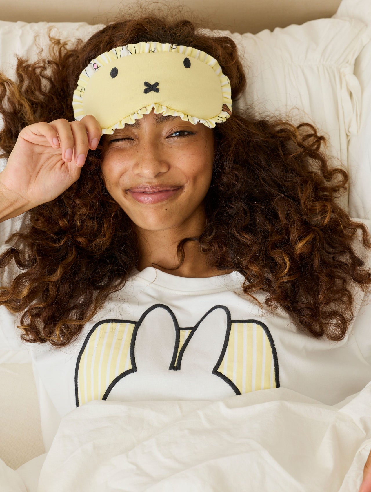 Miffy x Skinnydip Night T-Shirt and Trouser Pyjama Set with Eye Mask Lingerie & Nightwear Skinnydip London