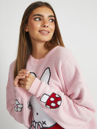 Miffy x Skinnydip Pink Flower Knitted Jumper Jumpers & Cardigans Skinnydip London