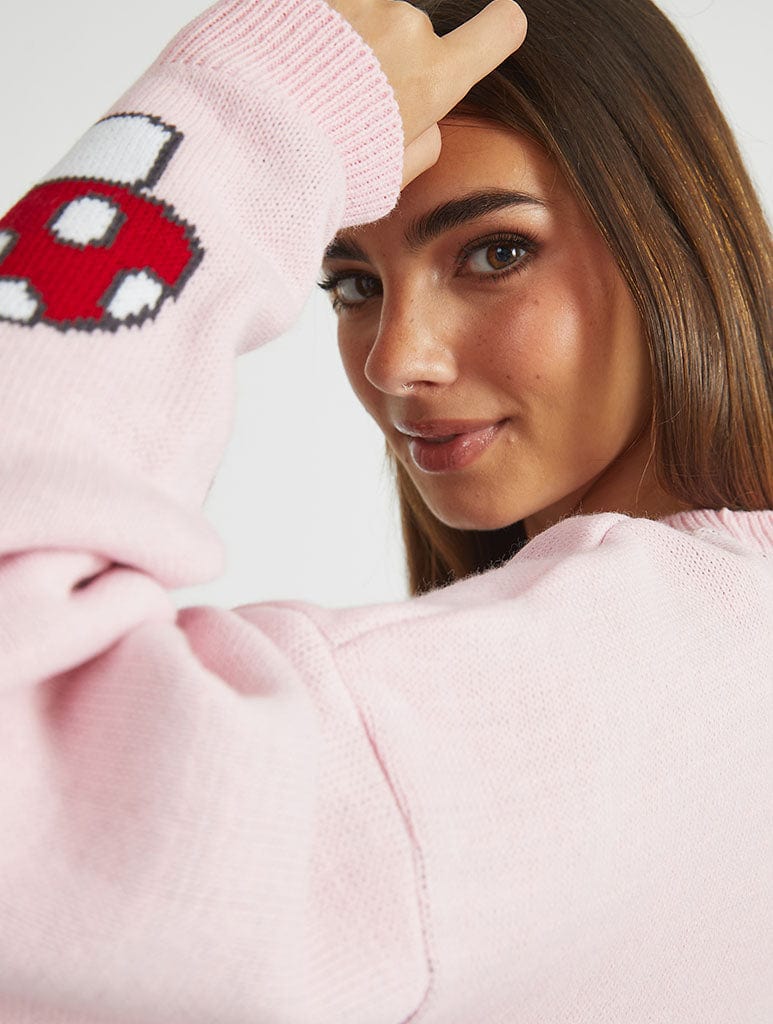 Miffy x Skinnydip Pink Flower Knitted Jumper Jumpers & Cardigans Skinnydip London