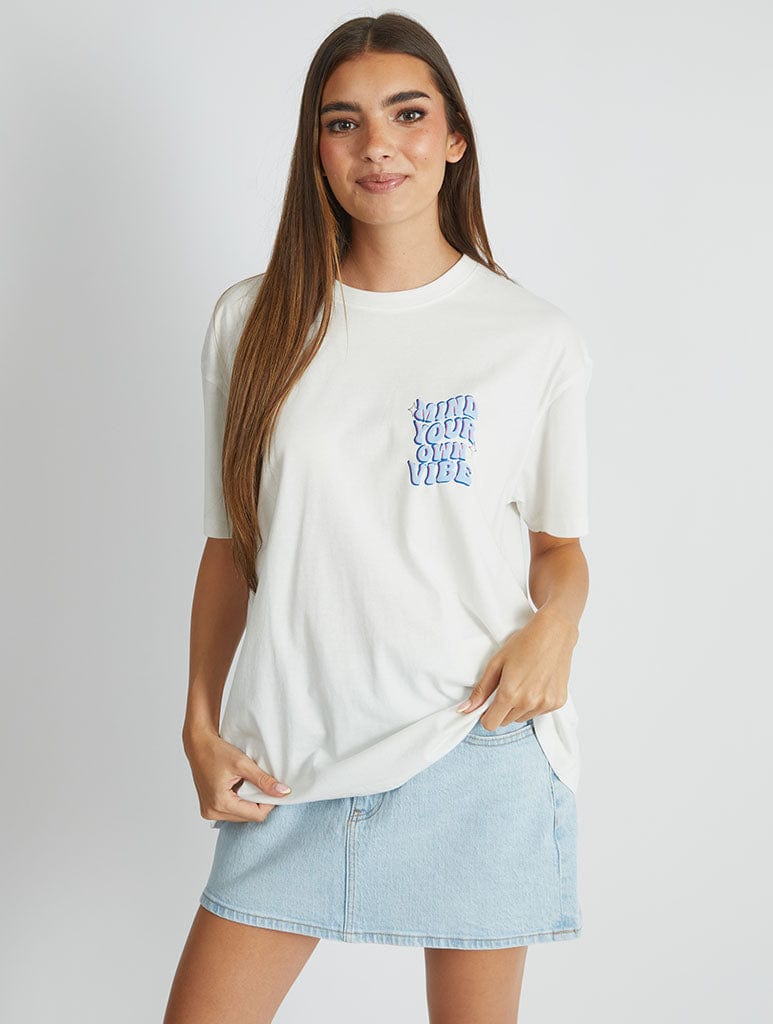 Mind Your Own Vibe Shell T-Shirt Tops & T-Shirts Skinnydip London