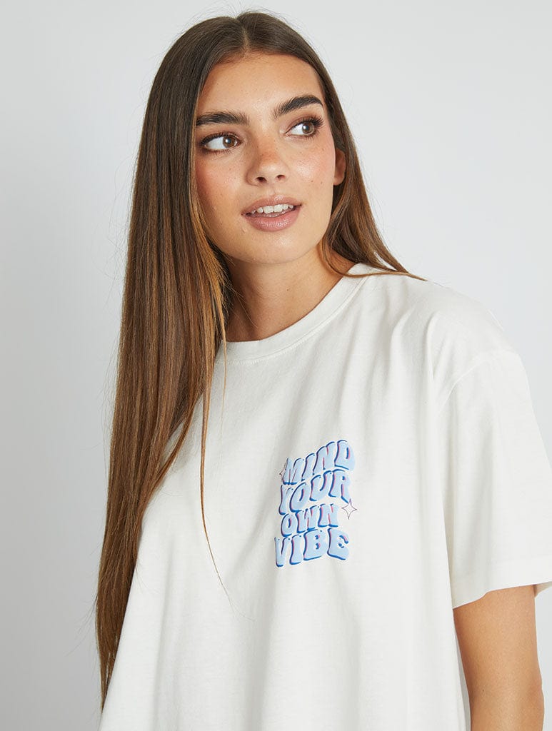 Mind Your Own Vibe Shell T-Shirt Tops & T-Shirts Skinnydip London