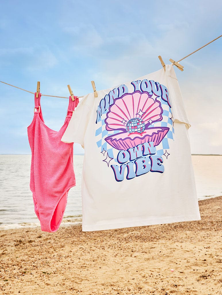 Mind Your Own Vibe Shell T-Shirt Tops & T-Shirts Skinnydip London