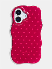 Mini Star Burgundy and Pink Wiggle Ultra Protective iPhone Case Phone Cases Skinnydip London