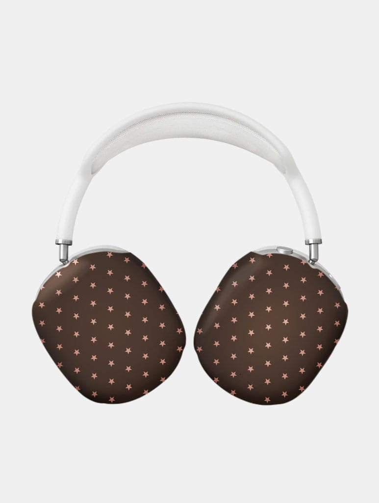 Mini Star Chocolate Brown AirPods Max Case in Gloss AirPods Cases Skinnydip London