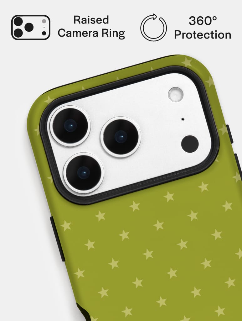 Mini Star Olive Green Ultra Protective iPhone Case Phone Cases Skinnydip London