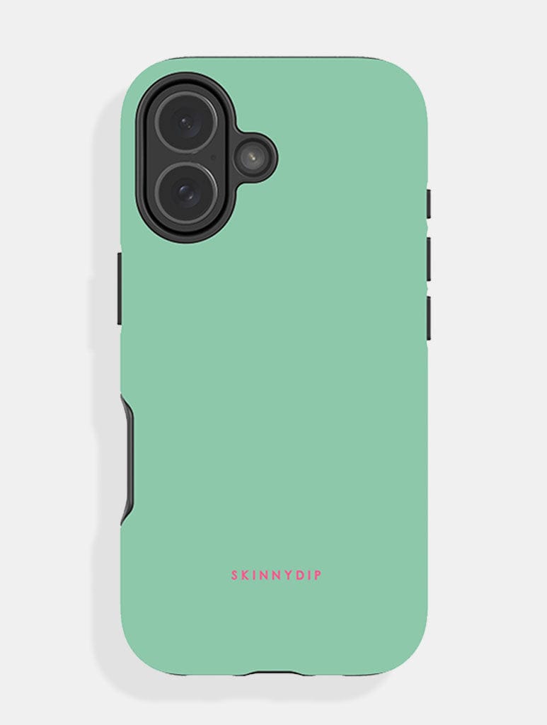 Mint with Fuchsia Solid Colour Ultra Protective iPhone Case Phone Cases Skinnydip London