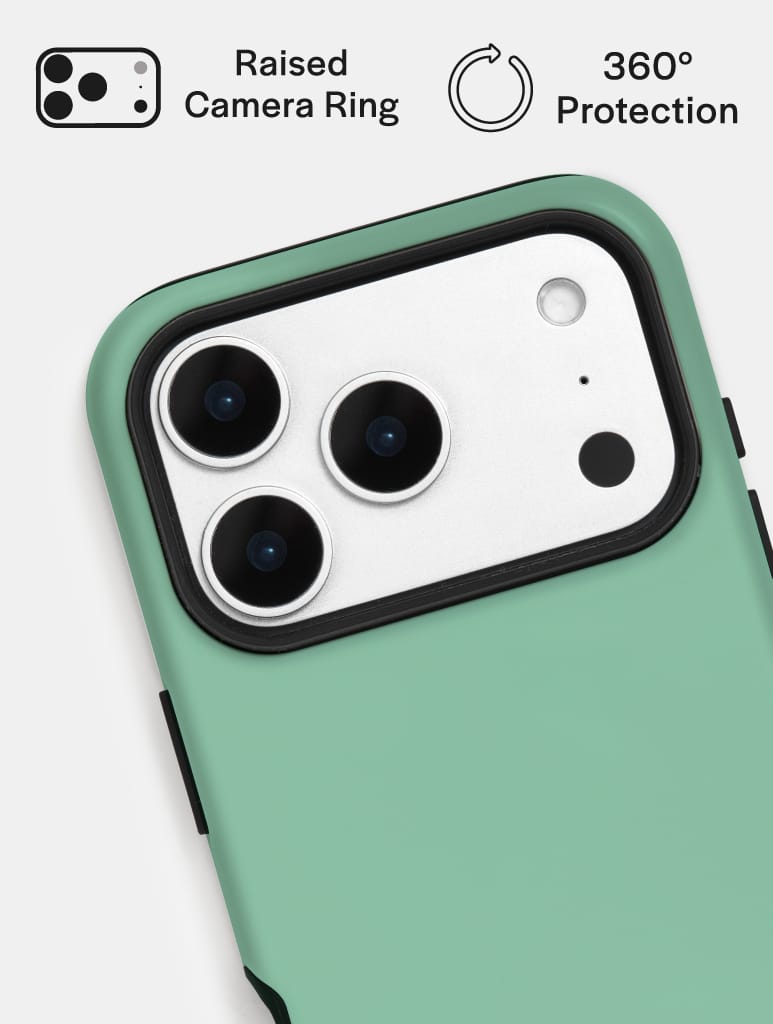Mint with Fuchsia Solid Colour Ultra Protective iPhone Case Phone Cases Skinnydip London