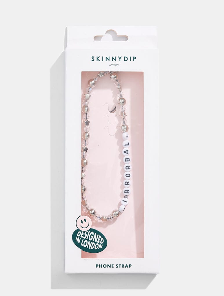 Mirrorball Silver Beaded Phone Strap Phone Grips Skinnydip London
