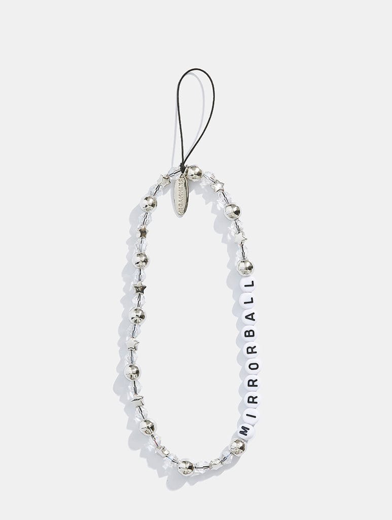 Mirrorball Silver Beaded Phone Strap Phone Grips Skinnydip London