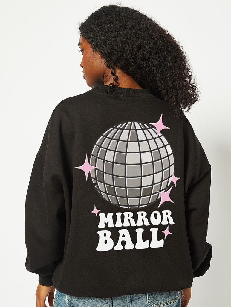 Mirrorball Sweatshirt in Black Hoodies & Sweatshirts Skinnydip London