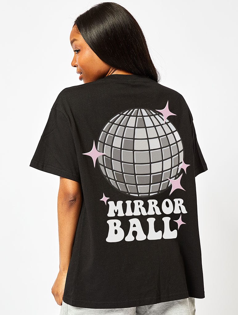 Mirrorball T-Shirt In Black Tops & T-Shirts Skinnydip London