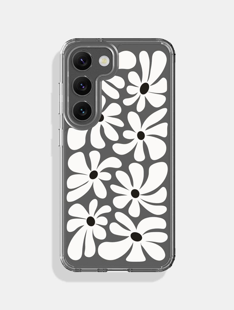 Monochrome Daisy Android Case Phone Cases Skinnydip London