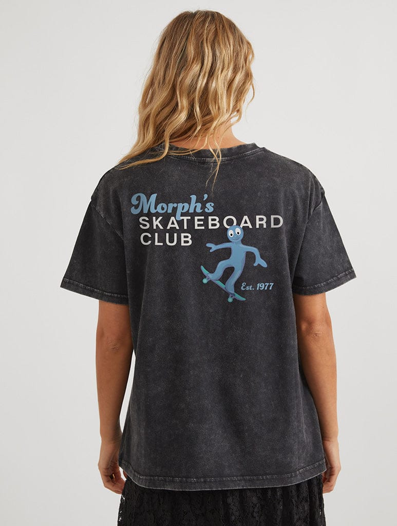 Morph x Skinnydip Skateboard Club T-Shirt In Acid Wash Tops & T-Shirts Skinnydip London