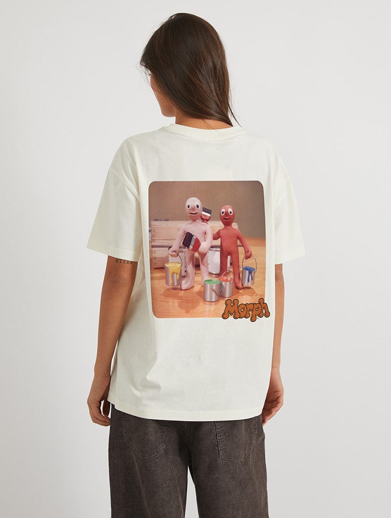 Morph x Skinnydip Vintage Still T-Shirt In White Tops & T-Shirts Skinnydip London