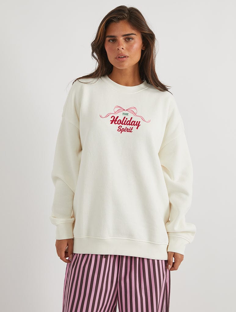 Mulled Wine Sweatshirt In White Hoodies & Sweatshirts Skinnydip London