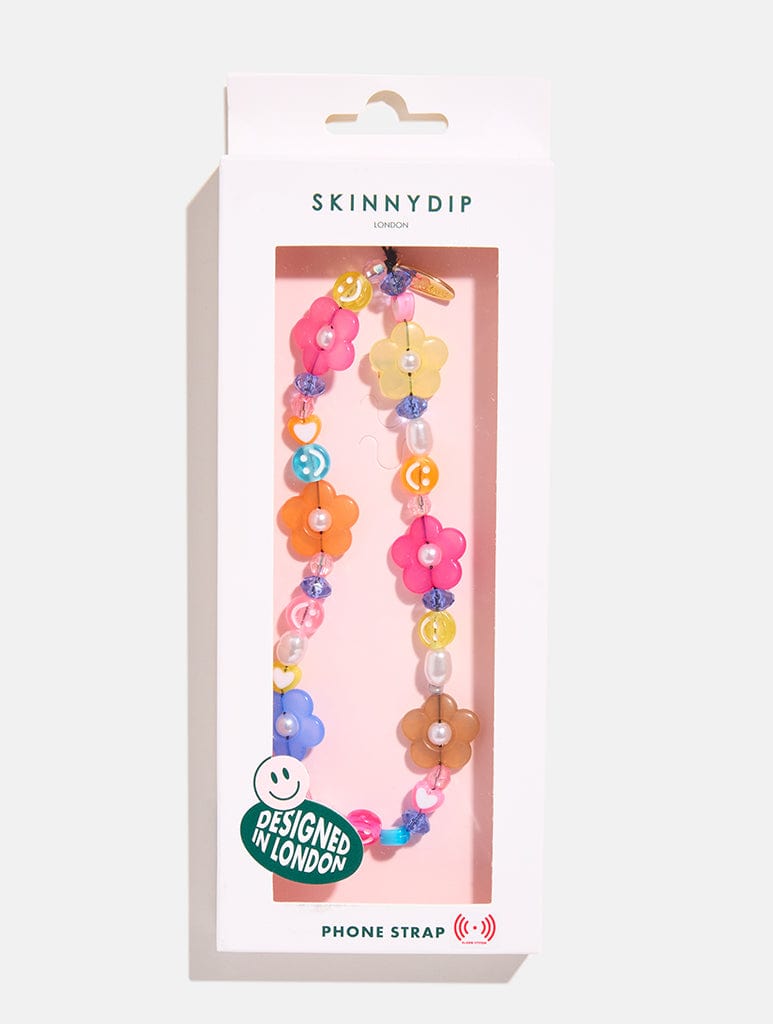 Multi Flower Beaded Phone Strap Phone Grips Skinnydip London