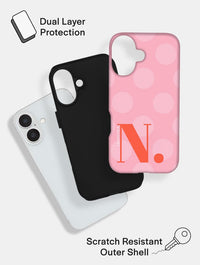 'N' Initial Patterned Pink Ultra Protective iPhone Case Phone Cases Skinnydip London