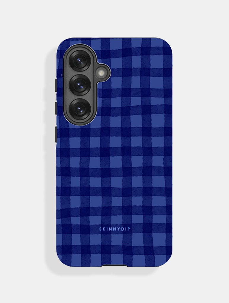 Navy Blue Gingham Ultra Protective Samsung Case Phone Cases Skinnydip London