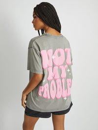 Not My Problem T-Shirt in Acid Wash Tops & T-Shirts Skinnydip London